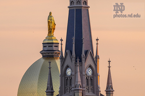 MC 3.11.25 Dome and Basilica 02.JPG by Matt Cashore/University of Notre Dame March 11, 2025; Basilica of the Sacred Heart steeple and Dome (Photo by Matt Cashore/University of Notre Dame)