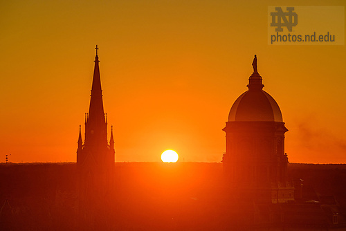 MC 11.23.25 Sunset 01.JPG by Matt Cashore/University of Notre Dame November 23, 2025; Sunset behind the campus skyline (Photo by Matt Cashore/University of Notre Dame)