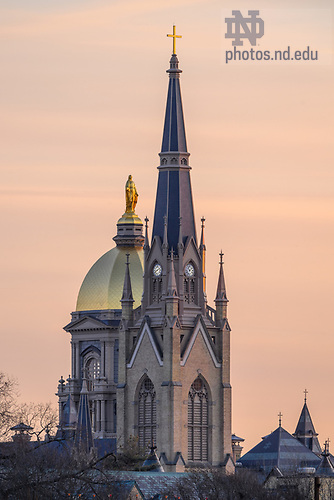 MC 3.11.25 Dome and Basilica 01.JPG by Matt Cashore/University of Notre Dame March 11, 2025; Basilica of the Sacred Heart steeple and Dome (Photo by Matt Cashore/University of Notre Dame)