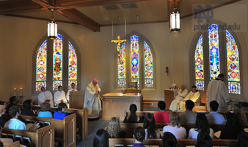 8.30.09 Law Chapel Dedication 3.jpg by Matt Cashore/Photo by Matt Cashore &copy;Universit Bishop John D'Arcy dedicates the altar in the St. Thomas More Chapel in the Eck Hall of Law at a Mass, Aug. 30, 2009...Photo by Matt Cashore/University of Notre Dame