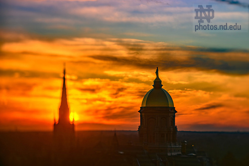 MC 1.9.25 Sunset.JPG by Matt Cashore/University of Notre Dame January 9, 2025; Sunset behind the Dome and Basilica (Photo by Matt Cashore/University of Notre Dame)